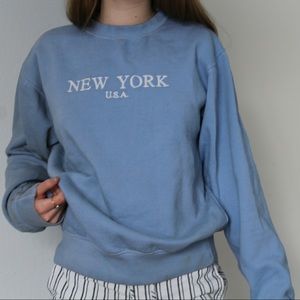 Brandy Melville light blue crew neck sweatshirt